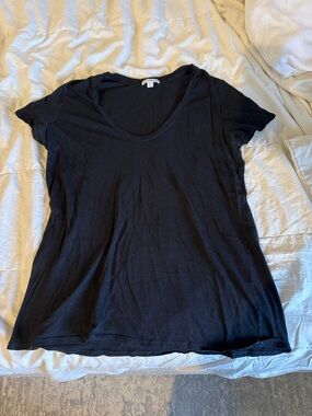 Women's James perse Black Scoop Neck Short Sleeve Tee